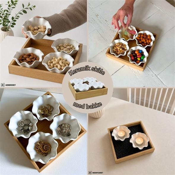 Nordisk keramik skåle med bakke
